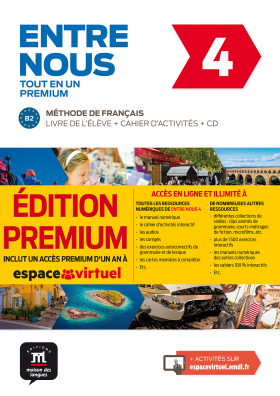 Entre nous Tot en un 4 Premium Livre de lélève + Cahier + CD