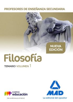 PROFESORES DE ENSEÑANZA SECUNDARIA FILOSOFÍA TEMARIO VOLUMEN 1