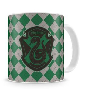TAZA BLANZA CERAMICA SLYTHERIN HARRY POTTER
