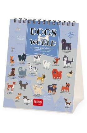 DESK CALENDARS - 2025 DESK CALENDAR - DOGS OF THE WORLD - 12X14,5 - DOGS LEGAMI