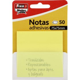 PACK 50 NOTAS ADH. 75X75MM AMARILL PAST GRAFOPLAS