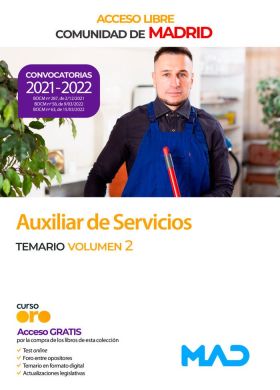 Auxiliar de Servicios de la Comunidad de Madrid (acceso libre). Temario volumen