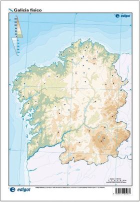 MAPA MUDO DE GALICIA FÍSICO