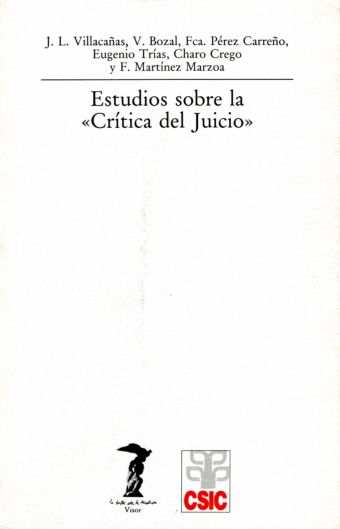 ESTUDIOS SOBRE LA «CRITICA DEL JUICIO»