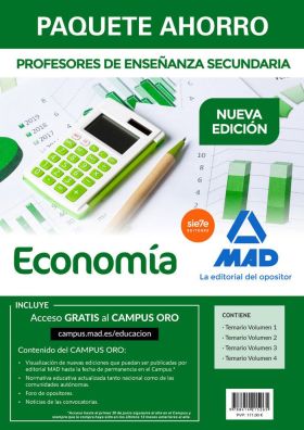 PAQUETE AHORRO CUERPO DE PROFESORES DE ENSEÑANZA SECUNDARIA ECONOMÍA