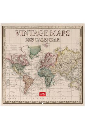 WALL CALENDAR - 2025 WALL CALENDAR - VINTAGE MAPS - 30X29 - MAPS LEGAMI