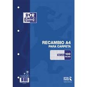 RECAMBIO A4 4MM SIN TALADROS SIN MARGEN 90 GRAMOS OXFORD (PAPELERIA)