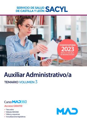 AUXILIAR ADMINISTRATIVO SACYL TEMARIO VOL. 3