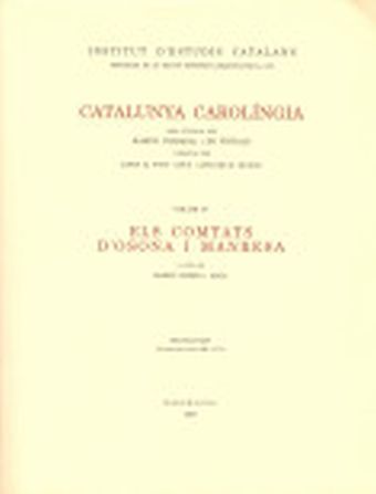 CATALUNYA CAROLINGIA. VOLUM 4. SEGONA PART