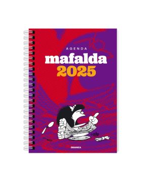 AGENDA 2025 MAFALDA PARA LA MUJER ANILLADA VIOLETA-ROJA