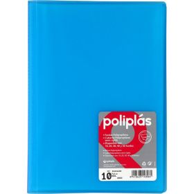 CARPETA 10 FUNDAS POLIPLAS AZUL