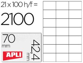 (100) ETIQUETAS A4 APLI 70,0X 42,4