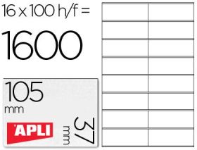 (100) ETIQUETAS A4 APLI 105,0X 37,0