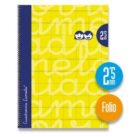 CUADERNO ESPIRAL Fº/A4 2,5MM EXTRADURA AMARILLO LAMELA LIBRETA FOLIO