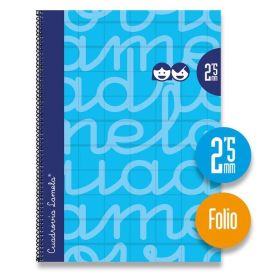 CUADERNO ESPIRAL Fº/A4 2,5MM EXTRADURA AZUL LAMELA LIBRETA FOLIO