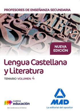 CUERPO DE PROFESORES DE ENSEÑANZA SECUNDARIA. LENGUA CASTELLANA Y LITERATURA