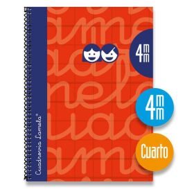 CUADERNO ESPIRAL 4º/A5 EXTRADURA 4MM ROJO LAMELA