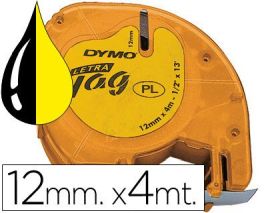 CINTA DYMO LETRATAG PLASTICO NEGRO/AMARILLO 4M X 1 DYMO - NEWELL