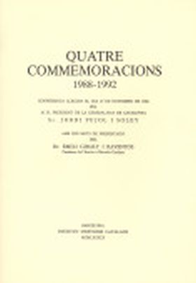 QUATRE COMMEMORACIONS: 1988-1992: CONFERÈNCIA LLEGIDA EL DIA 25 DE NOVEMBRE DE